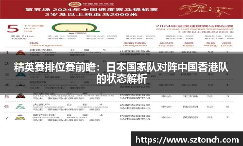 精英赛排位赛前瞻：日本国家队对阵中国香港队的状态解析